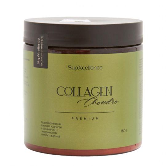 Collagen Chondro, Коллаген говяжий с витамином С, глюкозамином и хондроитином, 180 г