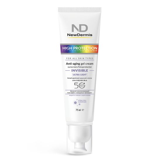 New Dermis High Protection Invisible gel-cream/Дневной омолаживающий гель-крем с невидимым финишем SPF 50+PPD 24,75 мл
