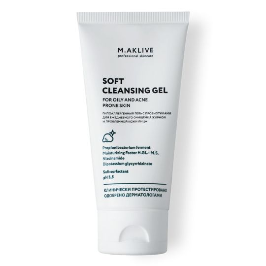 M.Aklive Soft Cleansing Gel / Мягкий гель для умывания  жирной и проблемной кожи, 400 мл